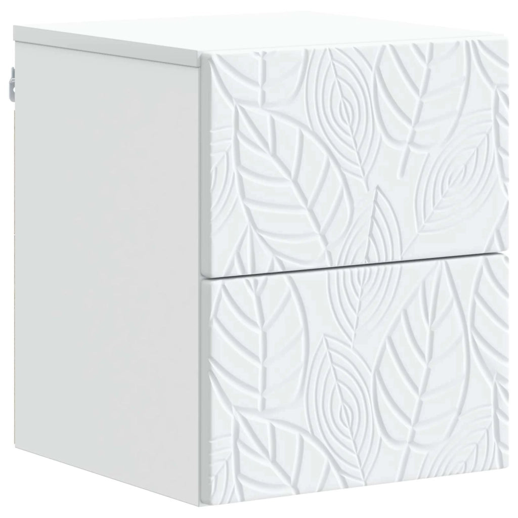 Mobiletto da notte a muro 2 pz Bianco 34,5 x 33 x 40 cm 898806