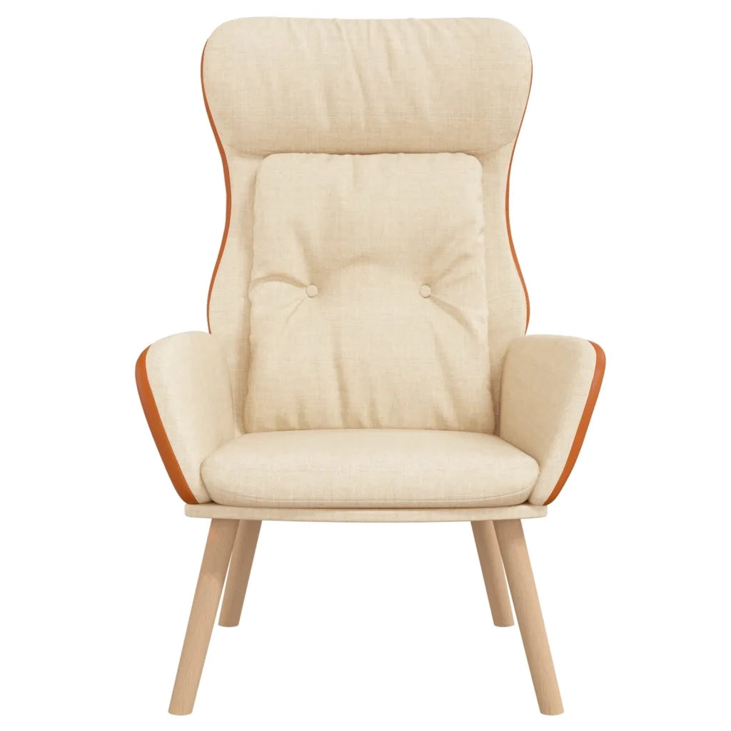 Poltrona Rilassante Crema in Tessuto e PVC cod mxl 51135
