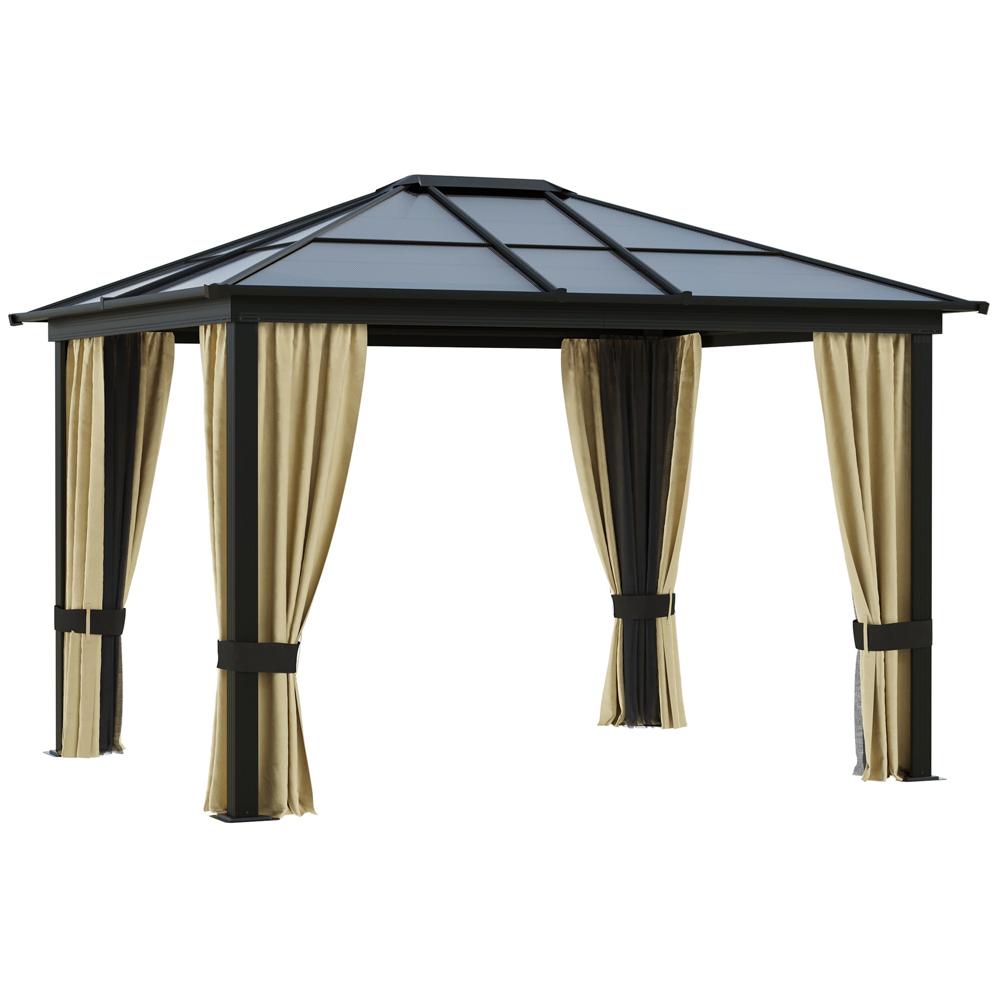 Gazebo da Giardino 3x3.6x2.65m in Alluminio e Policarbonato Tendone Lusso