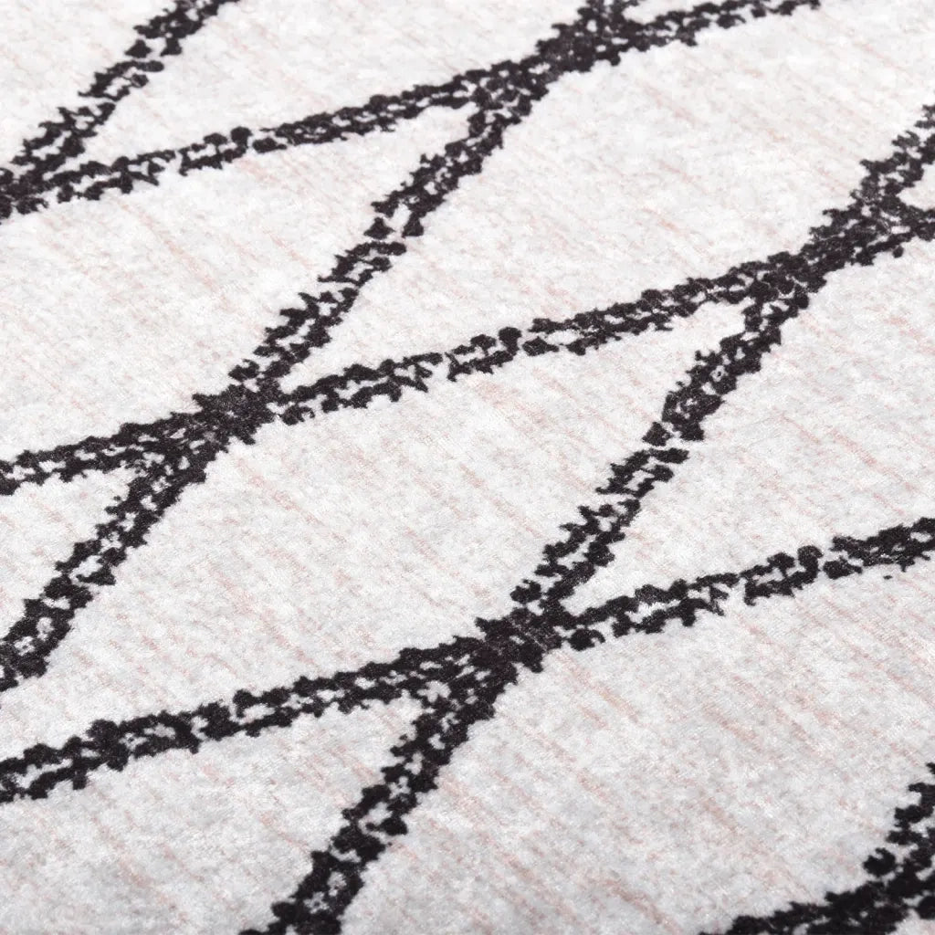 vidaXL Tappeto Lavabile 80x300 cm Nero e Bianco Antiscivolo