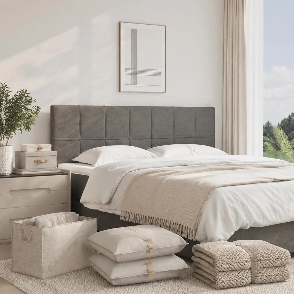 Headboards, 2 Pieces, Dark Grey, 72x5x78/88 Cm, Fabric
