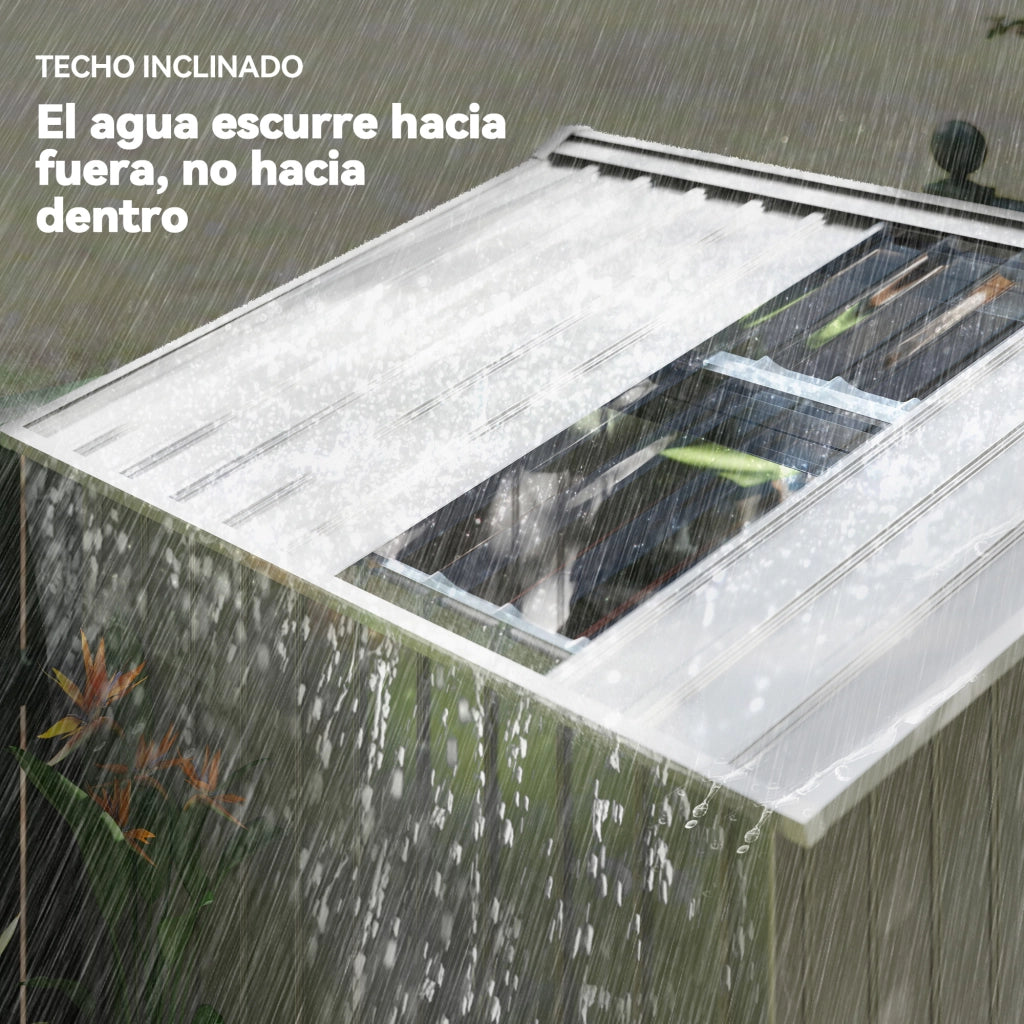 Casetta da Giardino 213x130x185 cm ¨C Xylo ¨C Grigio con Porte Scorrevoli e Lucernario