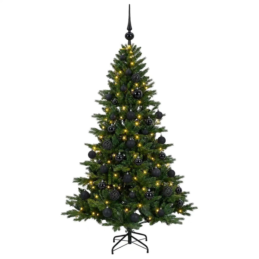 Albero di Natale artificiale con palline 150 cm 150 LED 3465576