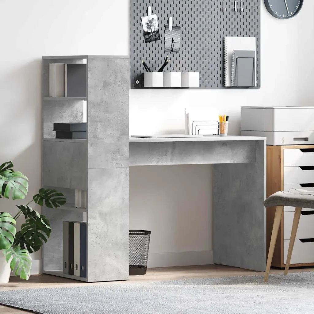 Scrivania | Tavolo da Ufficio Grigio cemento 113 x 54 x 120 cm Legno multistrato