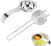 Scheiden di uova in due pezzi - Separatore di uova in metallo inossidabile - Separazione rapida dell'albumina - Aiuto in cucina in acciaio inossidabile