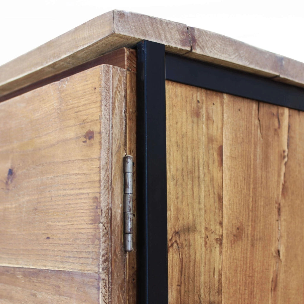 Credenza Moderna con quattro ante in Legno Metallo cm 100x40x160 - DARWIN