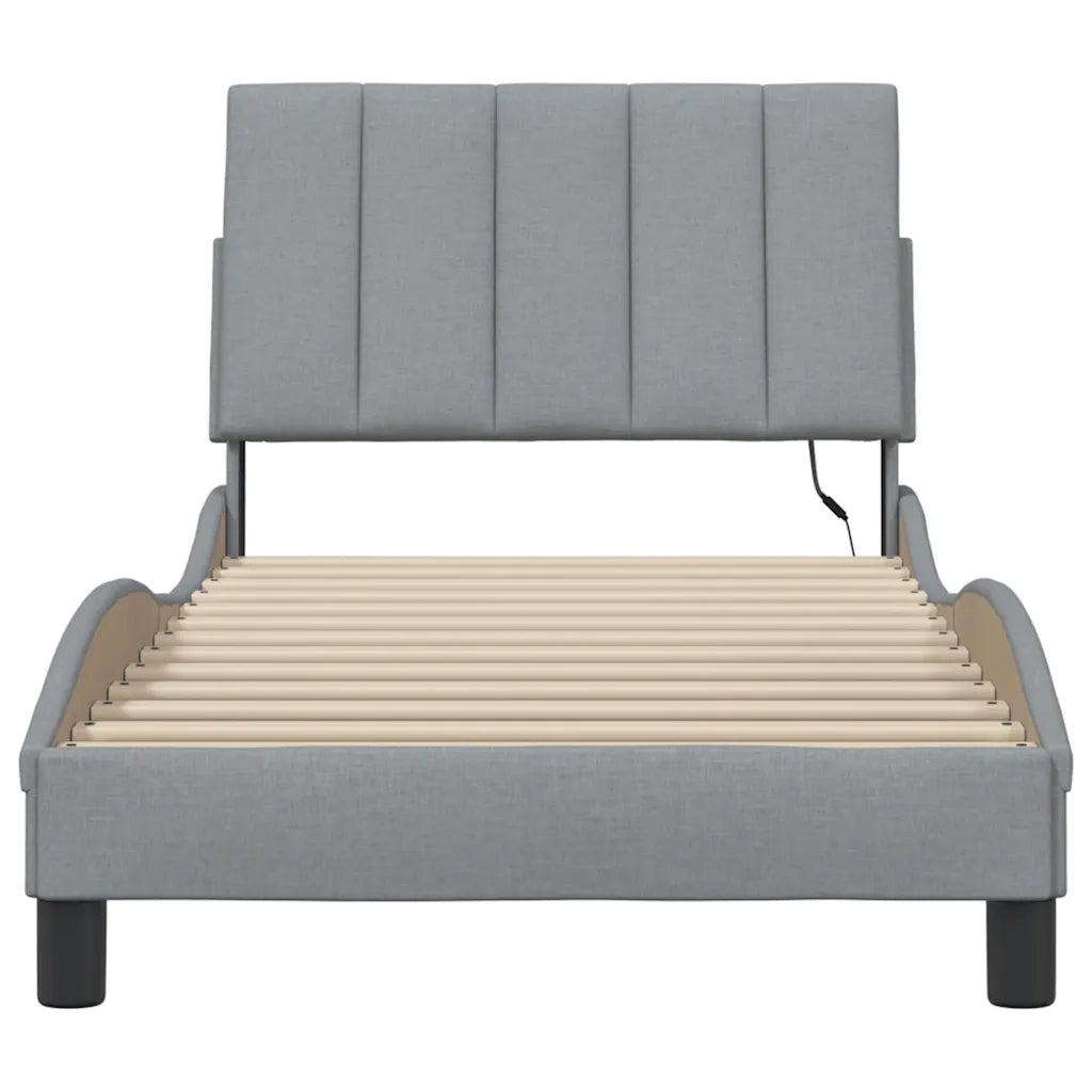 Giroletto senza Materasso Hanko Grigio Chiaro 90x190 cm Tessuto 3310426