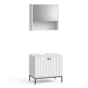Vicco Set di mobili da bagno Ondulazione bianca 2 parti