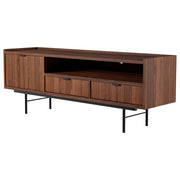 Mobile Porta TV Moderno In Melaminico 1 Anta A Ribalta 2 Cassetti Con Vano A Giorno E Passacavo Per Soggiorno Salotto Zona Living Design Contemporaneo 150 X 40 X 55 Cm Noce