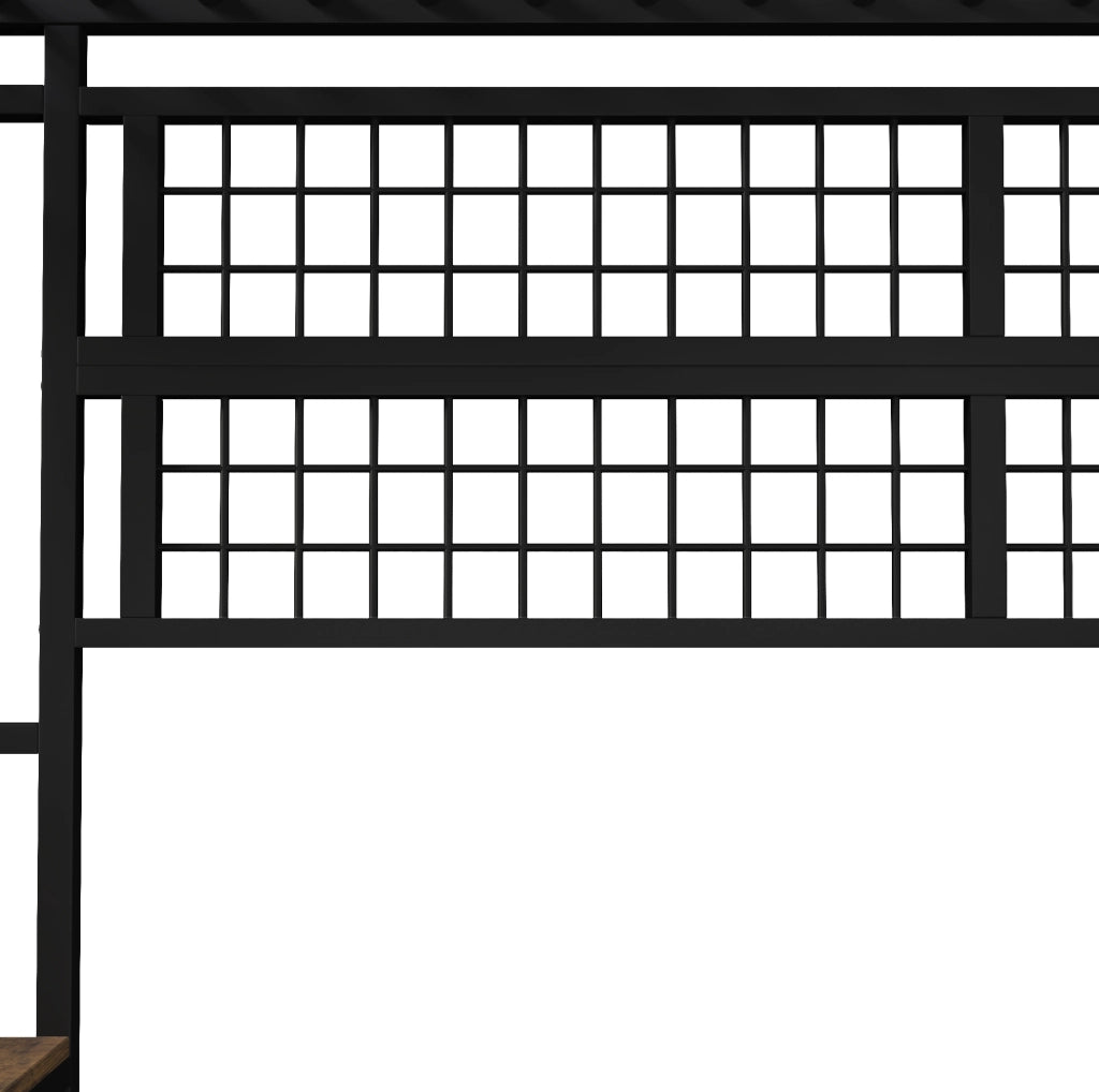 Letto a soppalco 90x200 cm con LED e vano portaoggetti