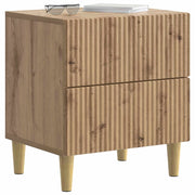 Set di 2 Comodini | Armadio da Notte | Mobiletto da notte Rovere Artigianale 43 x 34,5 x 48 cm
