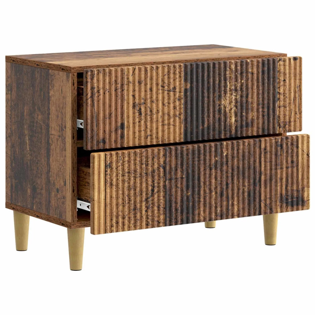 Comodino | Armadio da Notte | Mobiletto da notte con cassetto Legno antico 62 x 34,5 x 48 cm