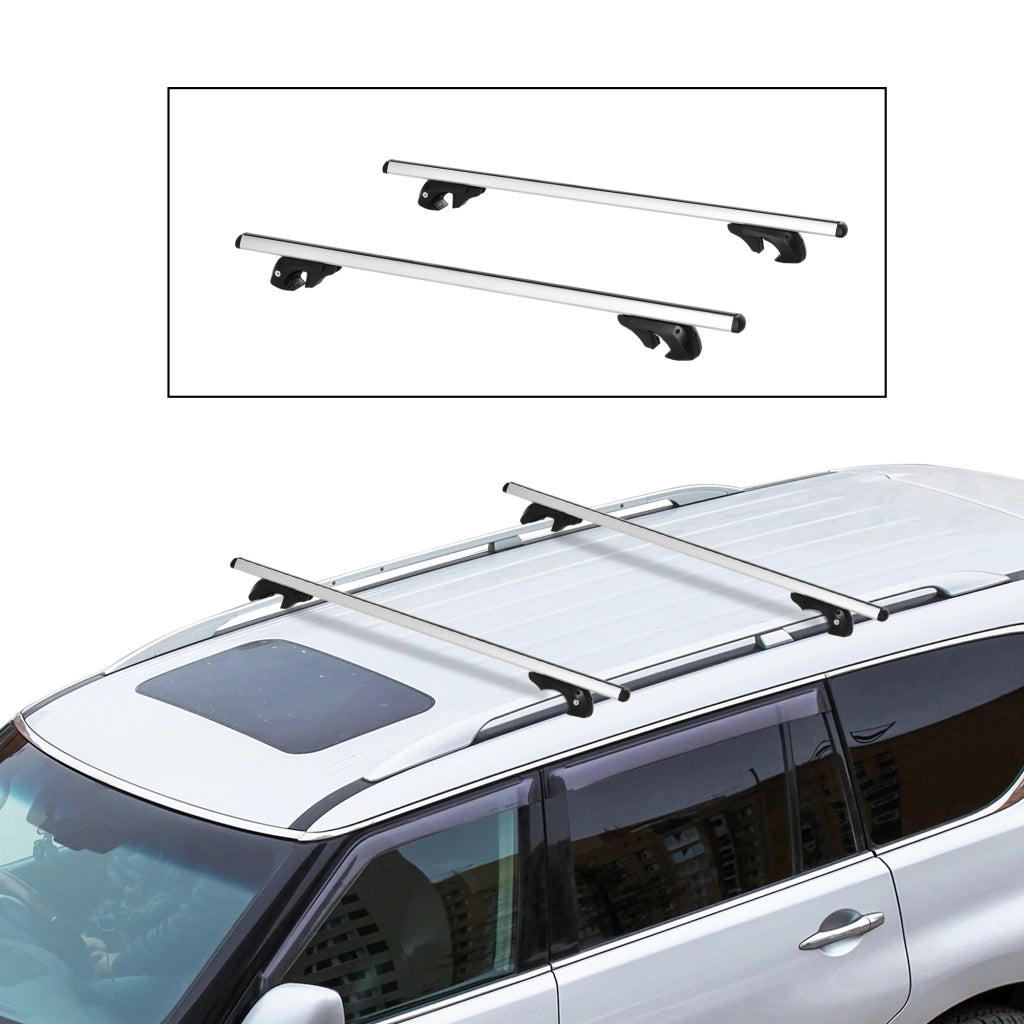 Portabagagli per Auto ¨C Zephmum ¨C 135 cm, Alluminio, Argento