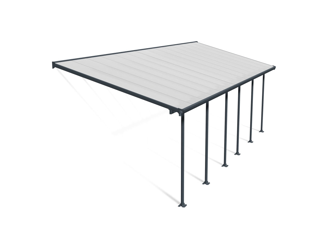 Pergola Addossata in Alluminio Feria 3X8.5 m colore Grigio