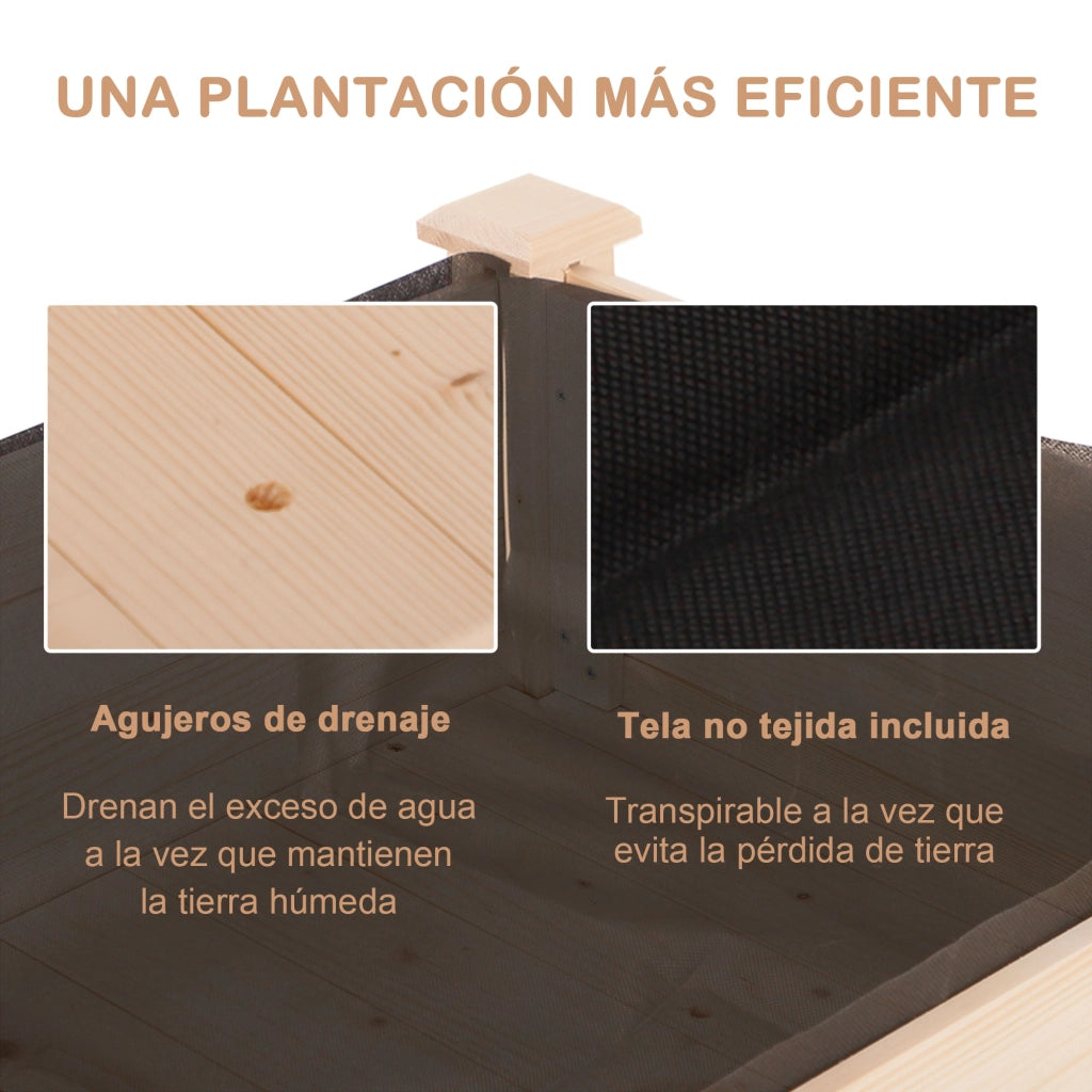 Letto da Giardino Elevato in Legno con Tela ¨C Minimal ¨C 122.5x56.5x76 cm