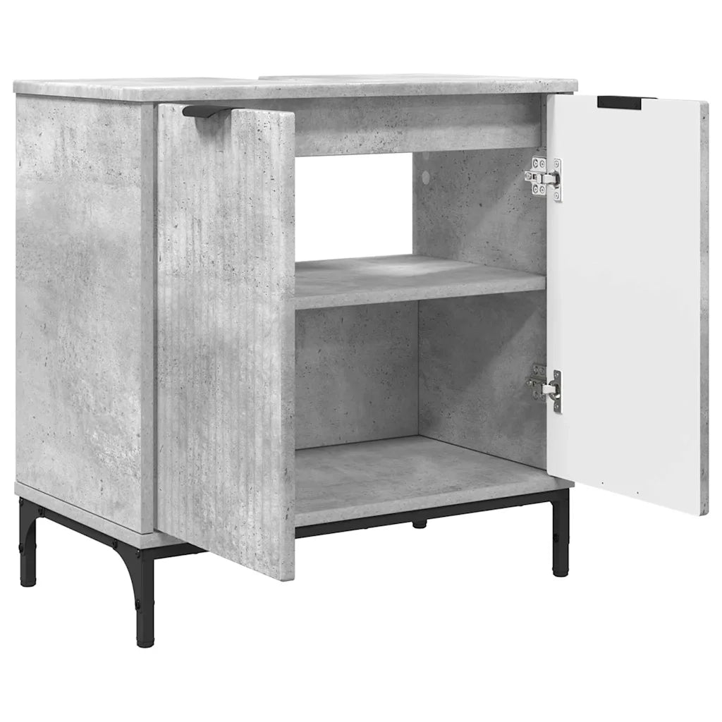 Armadio per Lavabo da Bagno Grigio cemento 60,5 x 33,5 x 61 cm