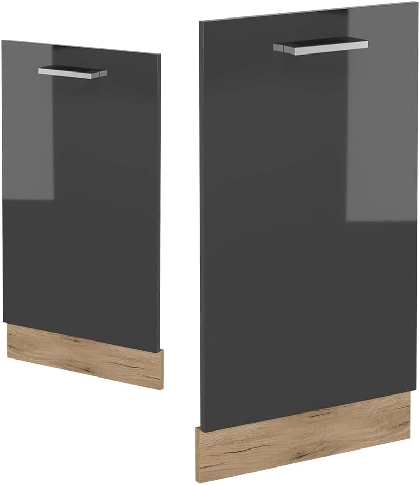 Pannello frontale R-Line, Antracite lucido, 45 cm senza piano di lavoro, per la libera combinazione all'interno di sistemi cucina modulari
