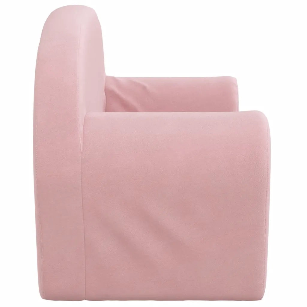 Divano letto | Sof¨¤ letto | Letto singolo per Bambini a 2 Posti Rosa in Morbido Peluche