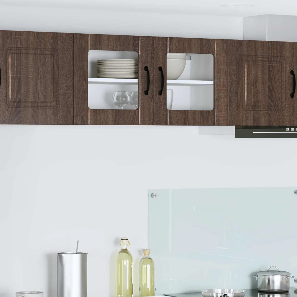 Mobile in vetro da parete LUCCA Rovere Marrone 80 x 31 x 40 cm