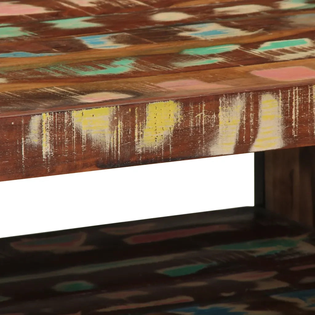 Tavolino Salotto Multicolore 70x50x38cm Legno Massello Recupero 4102711