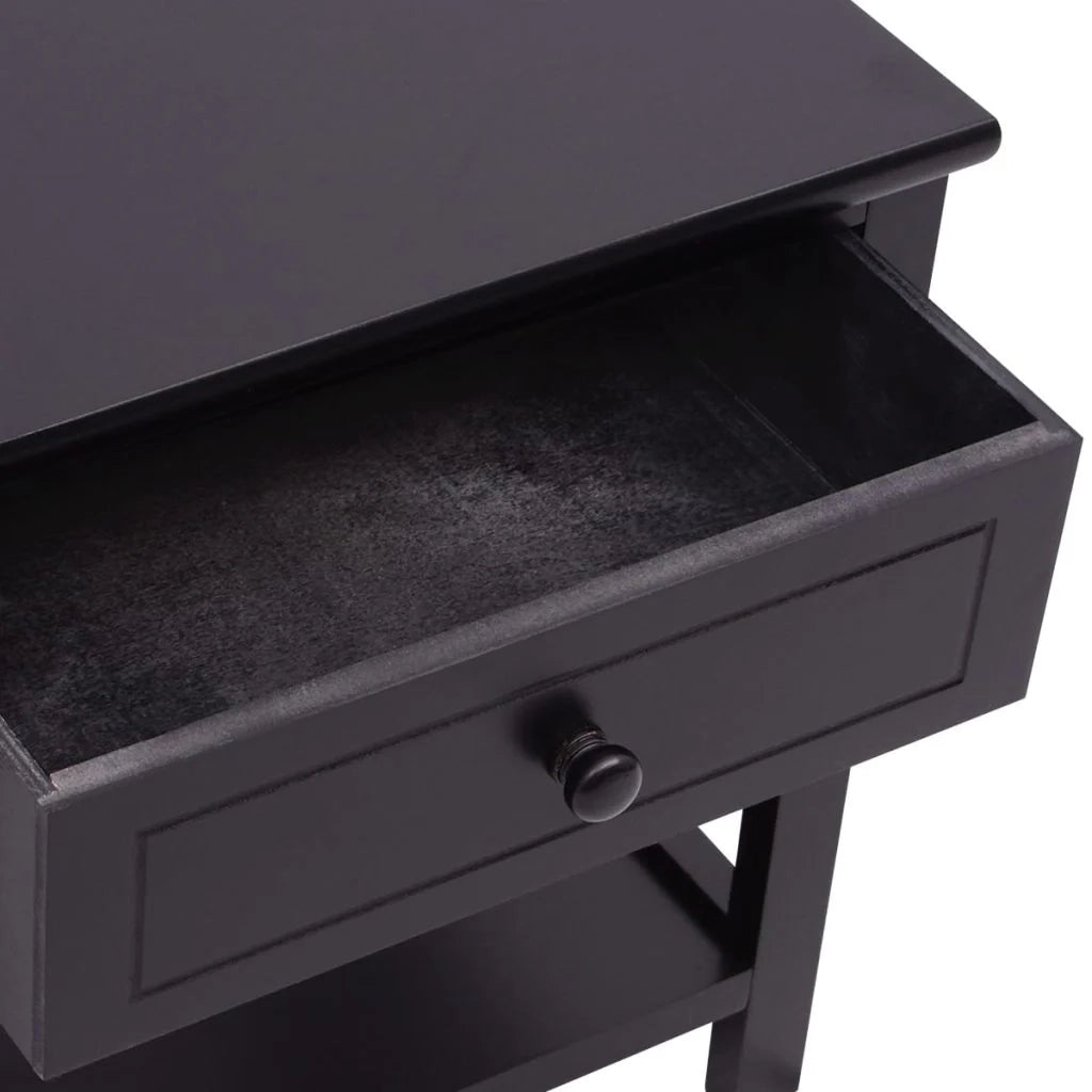 Set di 2 comodini comodini cassettiera armadio mobili per camera da letto MDF nero 1402045