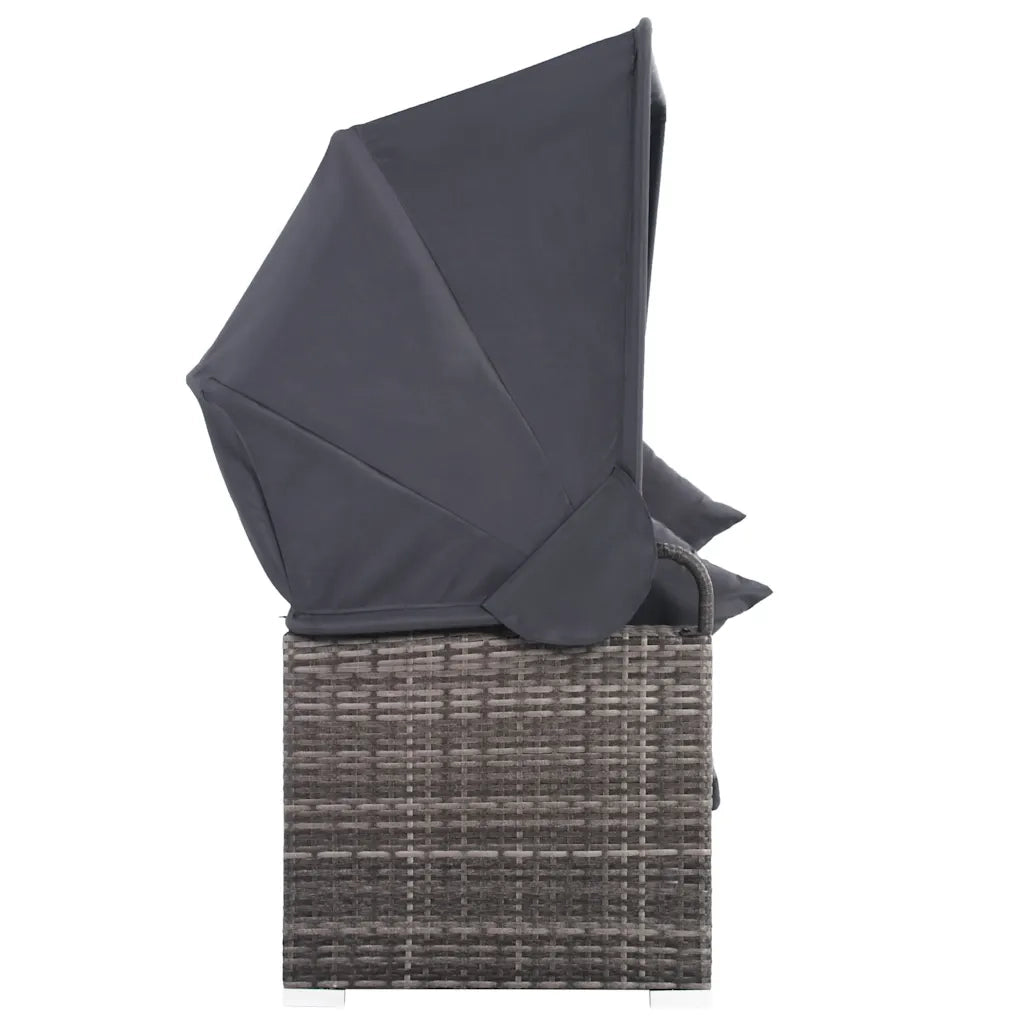 Set Divani da Giardino 7 pz con Cuscini in Polyrattan Grigio cod mxl 35557