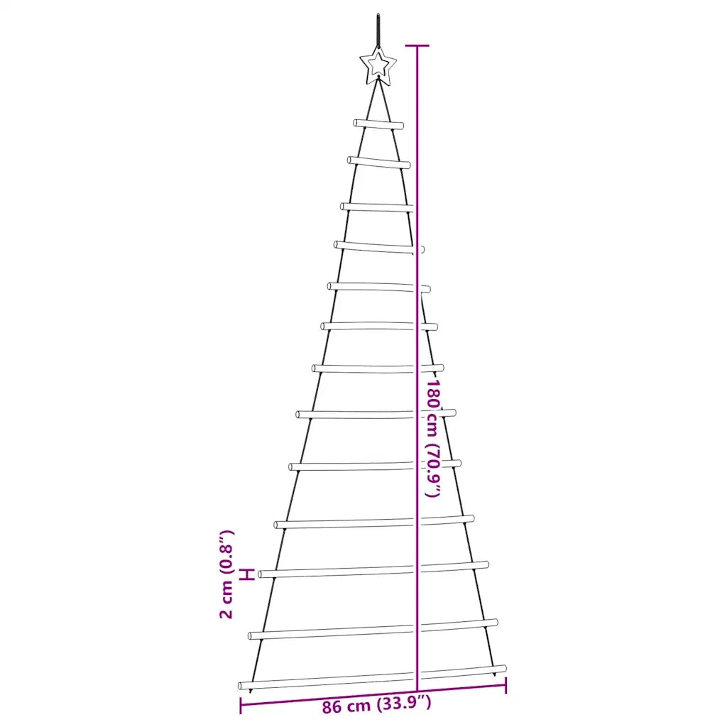 vidaXL Albero di Natale da Parete con Stella 86x180 cm Ramo Naturale