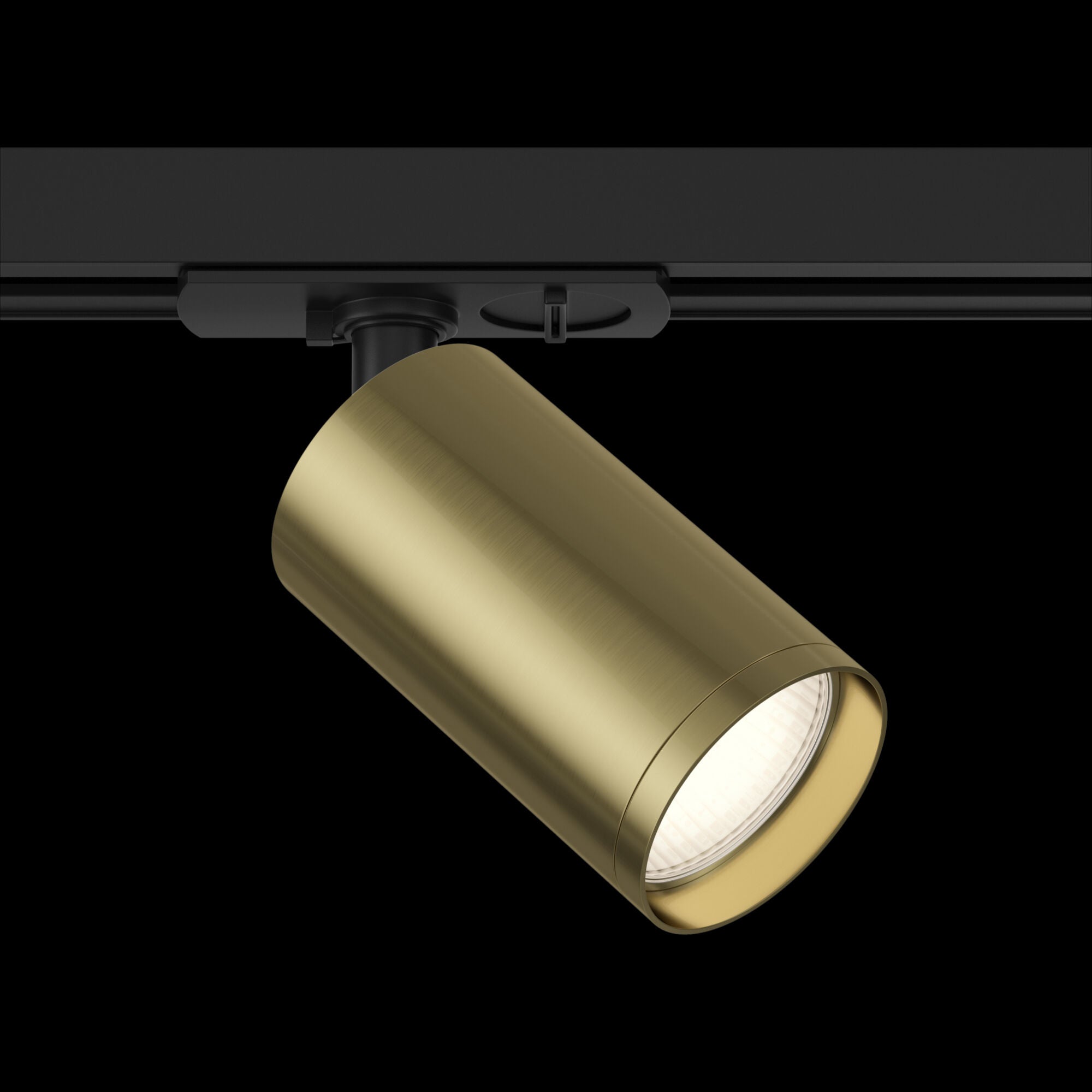 Faretto per Sistema Illuminazione Binario 50W GU10 in Alluminio  Nero e Ottone