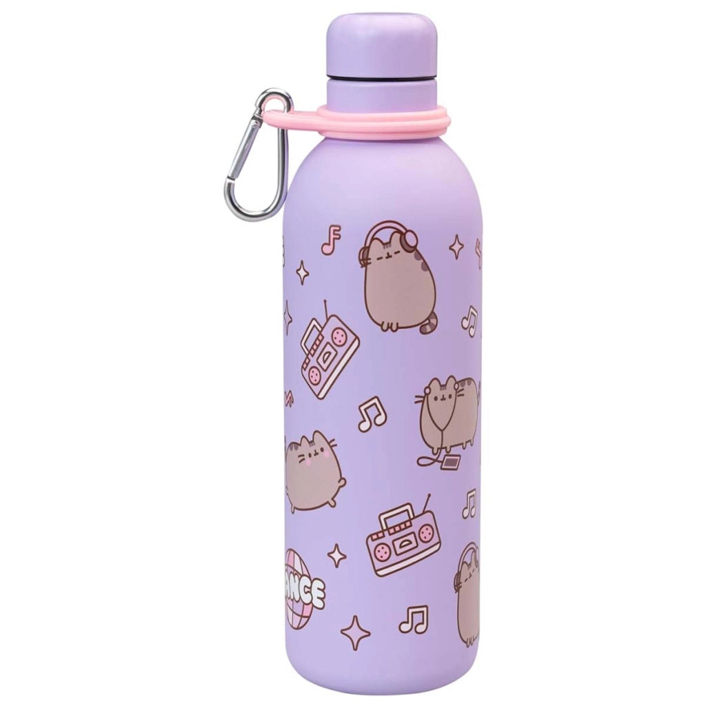 Bottiglia Termica 500 ml Inox Doppia Parete con Moschettone Collezione Moments Viola Pusheen