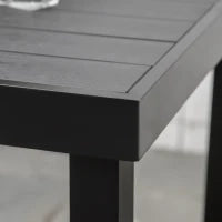 Tavolo da Giardino per 4 Persone Tavolo da Pranzo in Alluminio Arredo Giardino Salotto Resistente Plastica Nero 78 x 78 x 74 cm