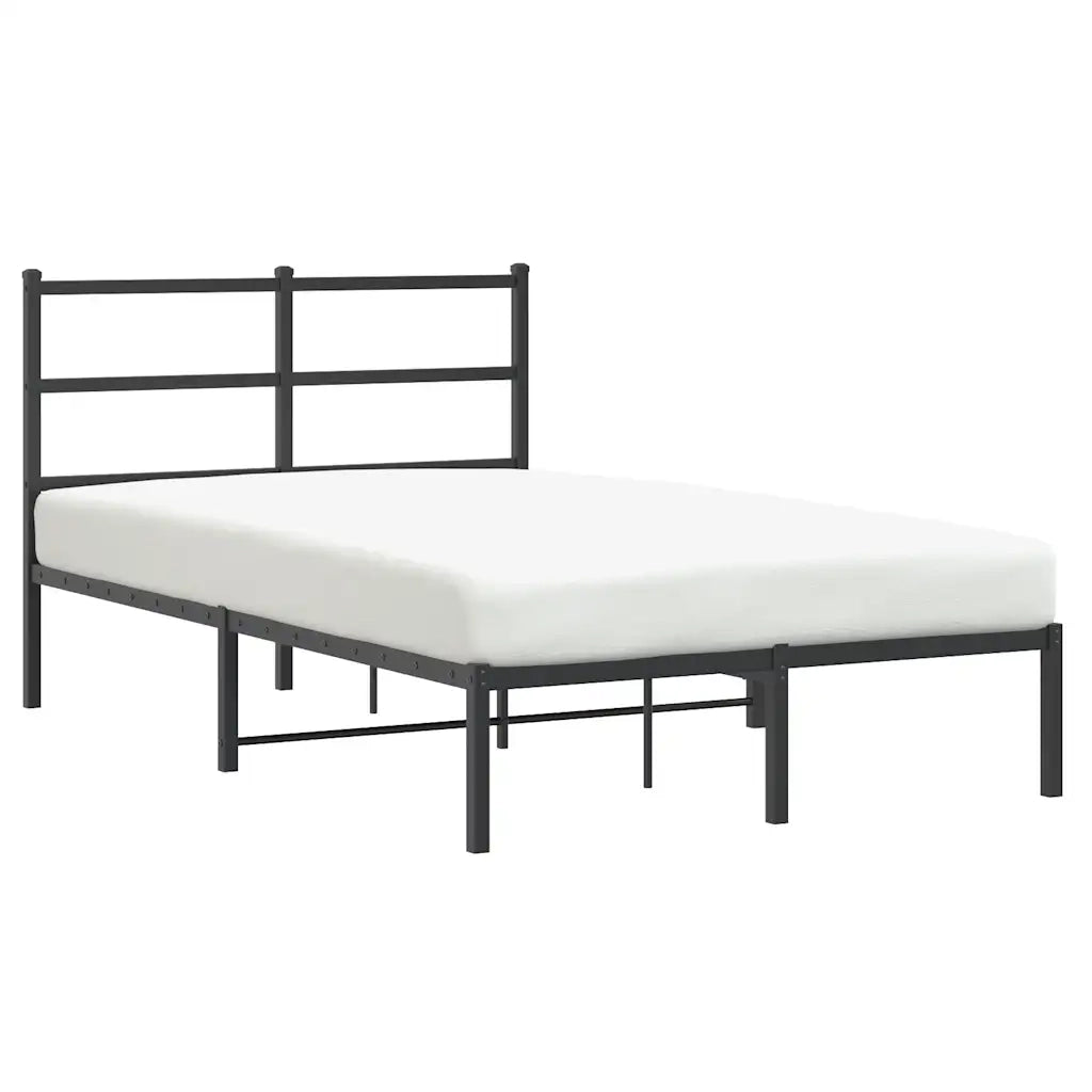 Giroletto con Testiera in Metallo Nero 120x190 cm 355362