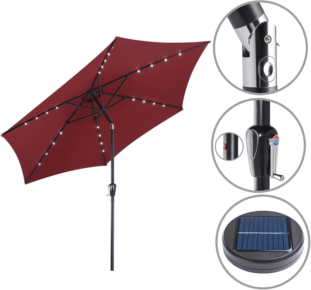 Ombrellone LED illuminazione 300 cm protezione UV 80+ custodia protettiva grande rotonda solare pieghevole ombrellone da giardino terrazza giardino balcone