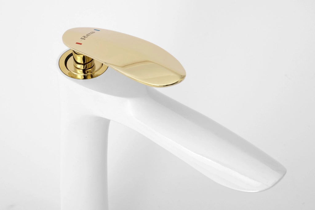 Rubinetto Da Lavabo Rea Orbit White Gold High
