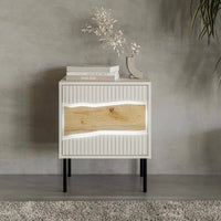 Ussana, Comodino un Ripiano, 50x40x61.5h cm Beige