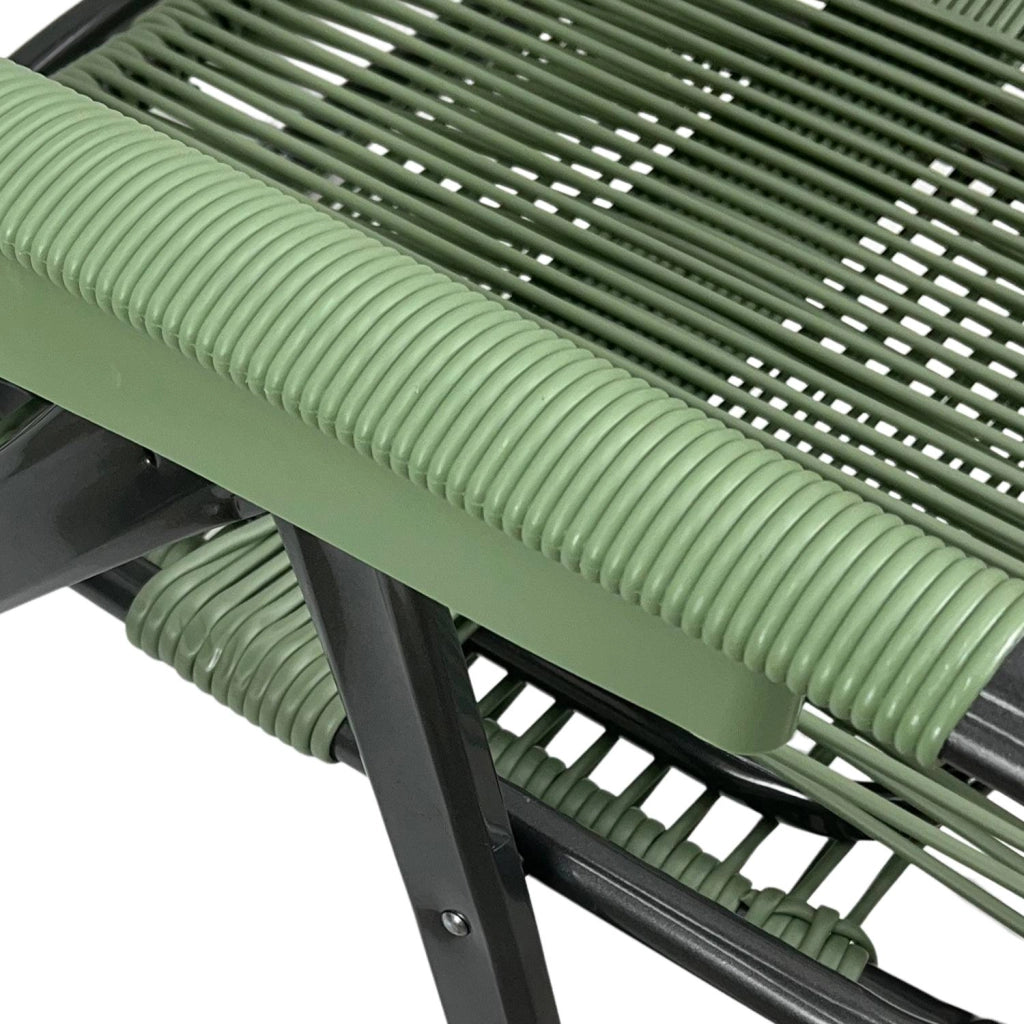 Marvin Sdraio Cordonata con Poggiapiedi Sedia a Sdraio da Giardino Filo in Pvc Pieghevole Metallo Poltrona Relax d Verde