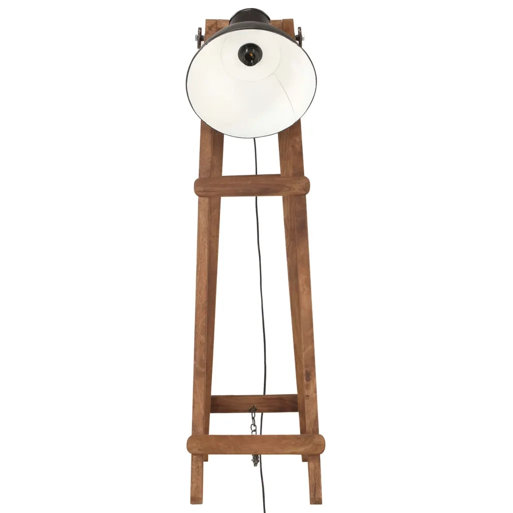 Lampada da Pavimento Nera E27 in Legno Massello di Mango CFW5636593
