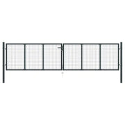 Cancello per Giardino in Acciaio Zincato 400x150 cm Grigio  cod mxl 47312
