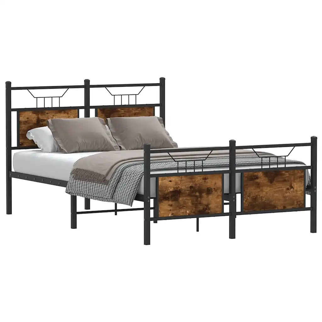 Giroletto senza Materasso-Struttura Letto Rovere Fumo 120x200 cm in Truciolato 792079