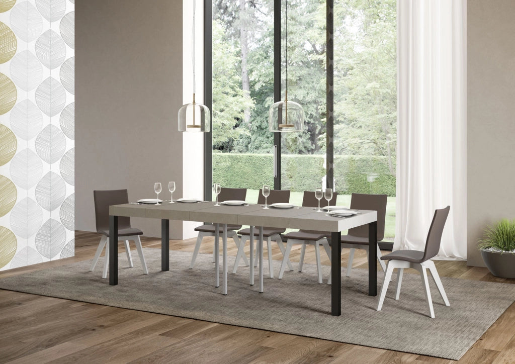 Tavolo Allungabile 90-246x90x77 cm Everyday Premium Cashmere Gambe Antracite