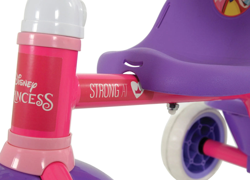 Triciclo a Pedali Primi Passi per Bambini con Maniglione Genitoriale Rimovibile e Vano Contenitore Disney Princess Lilla