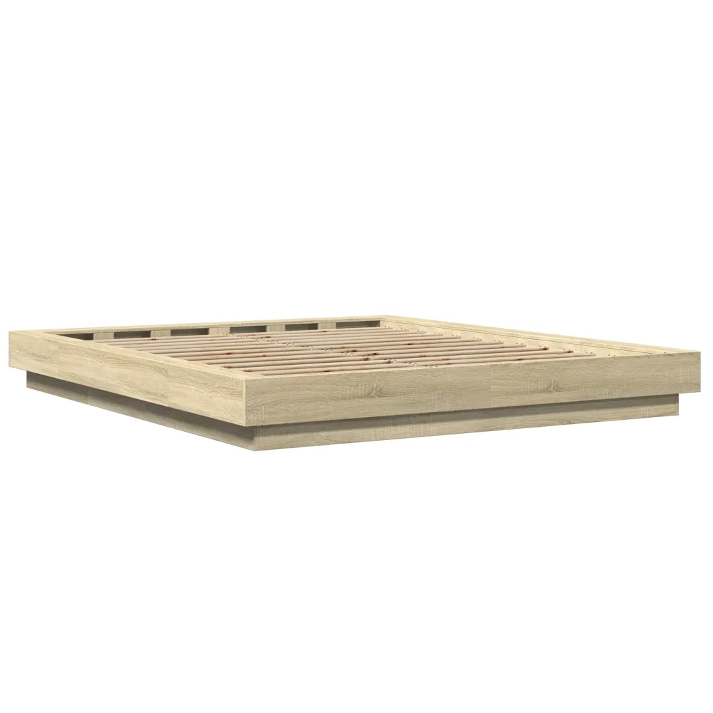 Giroletto-Struttura Letto Rovere Sonoma 160x200 cm in Legno Multistrato 252936