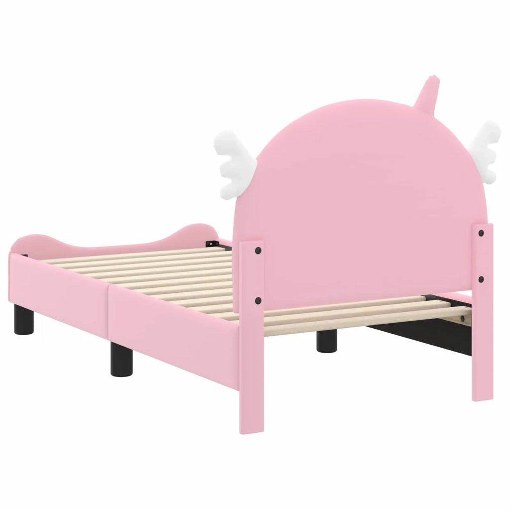 Struttura letto per bambini con testata Rosa 70 x 140 cm PU