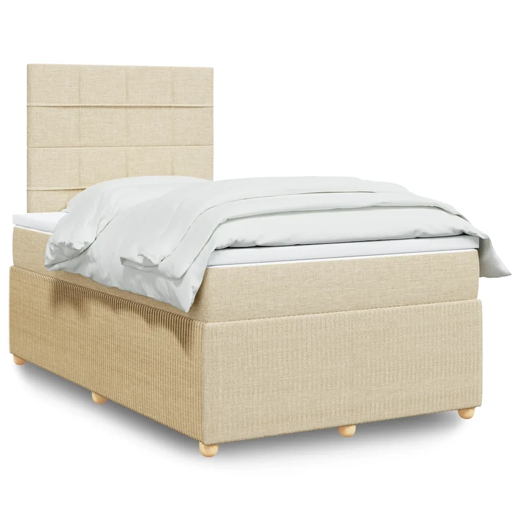 Giroletto a Molle con Materasso Crema 120x200 cm in Tessuto 3292028