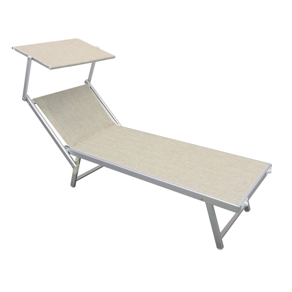 Lettino prendisole da Giardino in Alluminio cm 183x61x38 - MILBURN