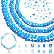 Set di perle 24 fili - Perle di vetro - Perle a faccia piatta - Perle di spaziatura - Gioielli da fai da te - Colore misto - Perle di vetro