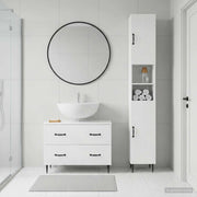 Set di Armadi da Bagno da 2 Pezzi HAARLEM Bianco Lucido 3417535