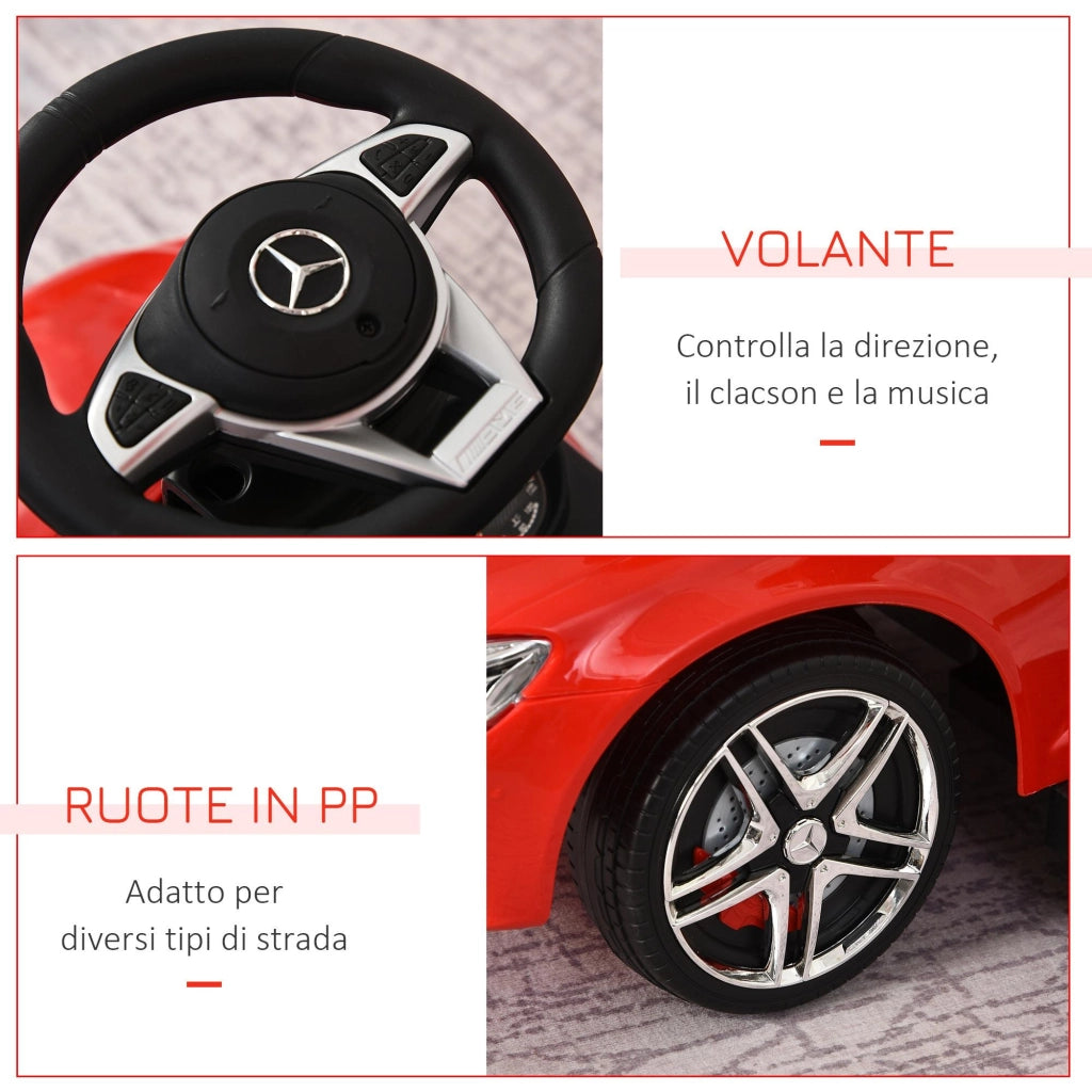 Auto Macchina Cavalcabile per Bambini con Maniglione con Licenza Mercedes AMG Rossa