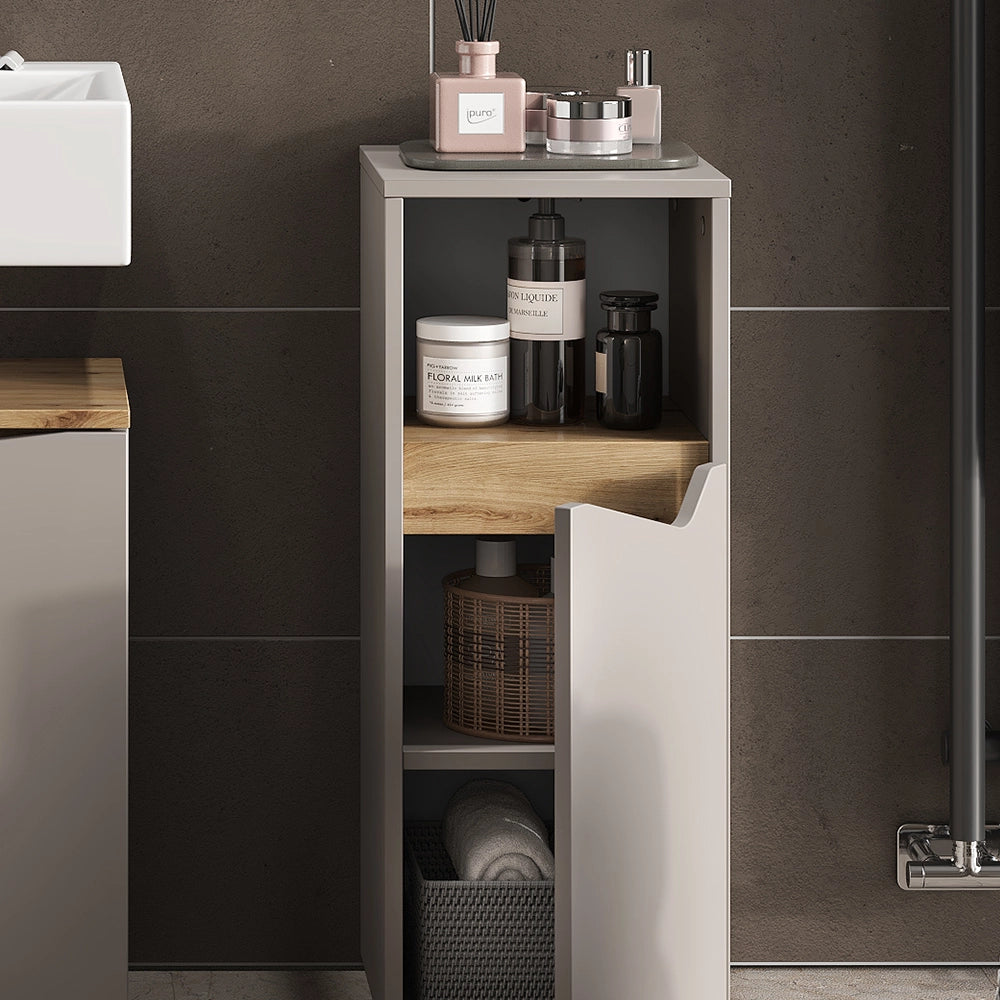 Vicco Mobiletto bagno Grigio 30 x 74.5 cm con porta e vano aperto