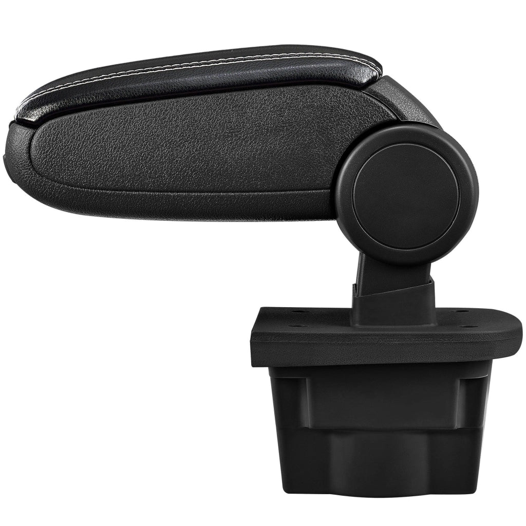 Bracciolo centrale per Opel Astra J con scomparto imbottito in similpelle nera con cuciture bianche 03_0000563