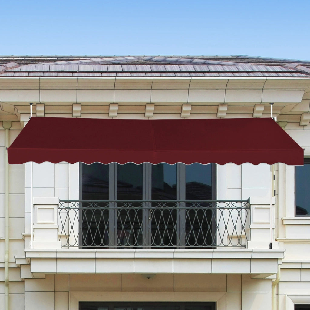 Tenda da sole telescopica e retrattile, Tenda parasole resistente ai raggi UV impermeabile 395 x 120 cm Rosso